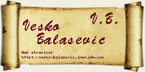 Vesko Balašević vizit kartica